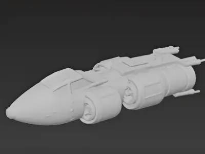 Stylized Sci-Fi Spaceship Low-poly 3D model