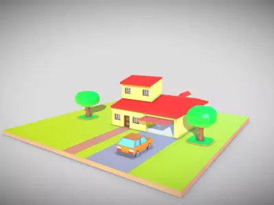 little toy house made with blocks Free 3D print model