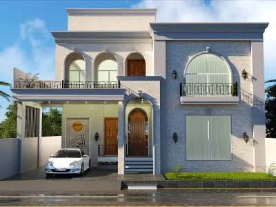 Spanish Modren House Deisgn Low-poly 3D model