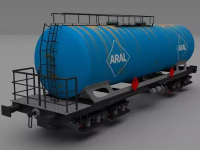 Aral rusty train tanker car 3D model