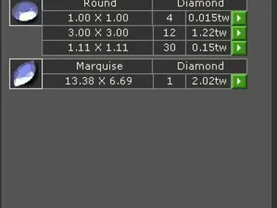 Engagement Ring With Marquise and Rounded Diamonds 3D model