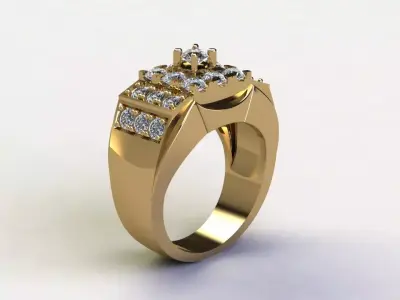 model man ring diamond cad file 3dm R22 3D model