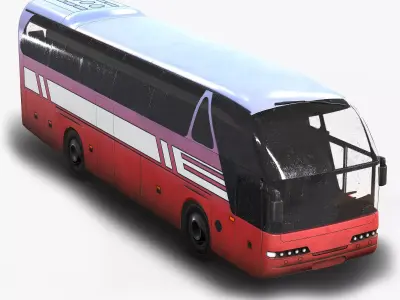 Tourist Bus Low Poly  Low-poly 3D model