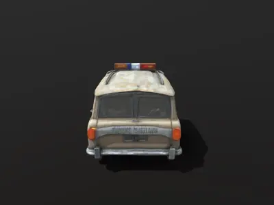 Retro Gaming Car Low Poly Stylized Vehicle 3D Model Low-poly 3D model