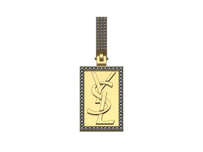 Yves saint laurent logo diamond pendant 3D print model