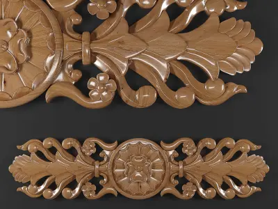Trim-Ornament-01 gold ornate ornaments 3D model