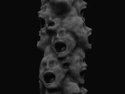 Totem Abstract Sculpture Low-poly 3D model