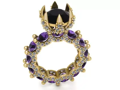 Stylish Wedding Diamond Ring 3d Printable Model 3D print model