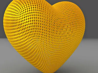 Perforated Heart Shape 3D Print Model 3D print model