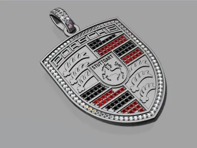 Porsche logo pendant 3D print model