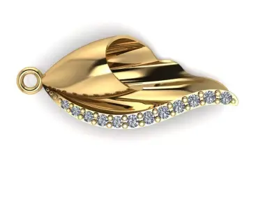 sea shell gold necklace - snail gold necklace  3D print model