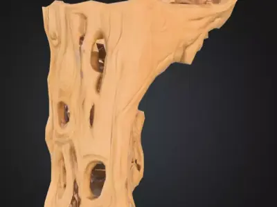 carved driftwood staircase 3D print model