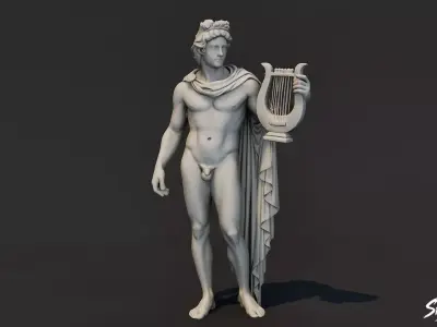 Apollo Statue Low-poly 3D model