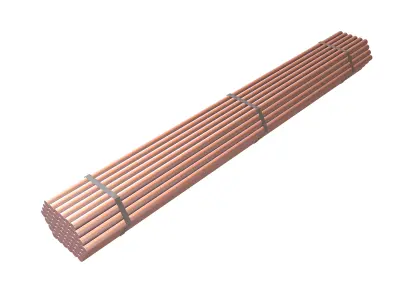 Steel Round Bars v1 003 Low-poly 3D model