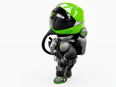 TOON ASTRONAUT S-680 Rigged for Unreal Engine - Unity - MIXAMO 3D model