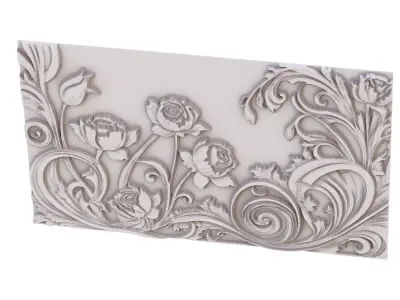 decor set wall panel wall relief mural CNC 35 3D model