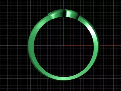 T alphabet baypass ring 3D print model