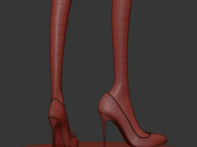 Louboutin Black Patent Leather Shoes 3D model