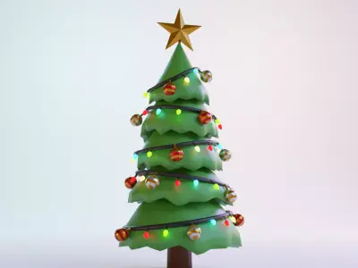 Christmas tree Free low-poly 3D model purchase