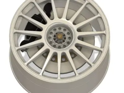 3d printable Audi DTM 2009 wheel with brake discs 3D print model