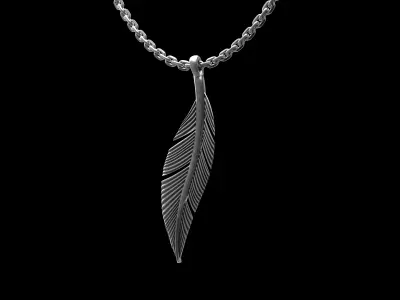feather pendant Free 3D print model
