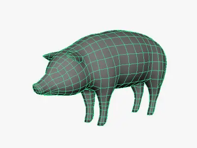 Pig Model Low-poly 3D model