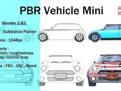 Vehicle Mini  PBR 3D model