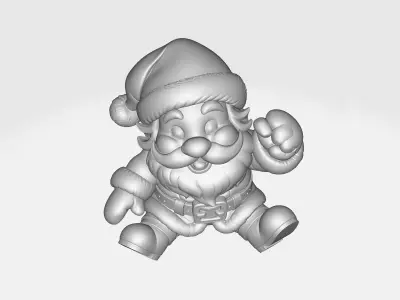 Adorable Chibi Santa Claus Figurine Festive Holiday Christmas 3D print model
