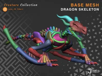 BaseMesh - Dragon Skeleton 3D model