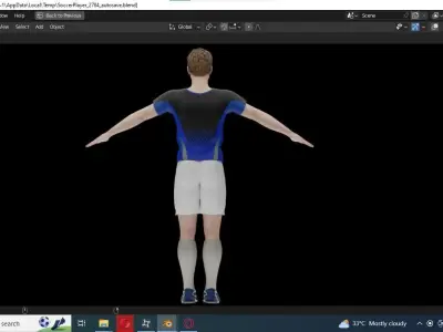 SOCCER BOY PLAYER RIGGED 3D model
