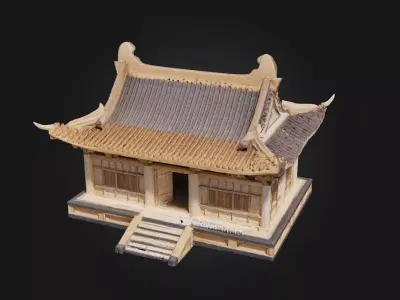 Ancient Pavilion Model  A Timeless Shelter of Elegance  3D model