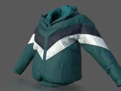 WINTER JAKET WOMAN Low-poly 3D model