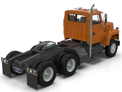 L9000 Tandem 3D Model 6 Hood Variants  Hendrickson RT  3D model