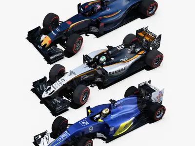 Formula 1 2016 car pack 1 Low-poly 3D model