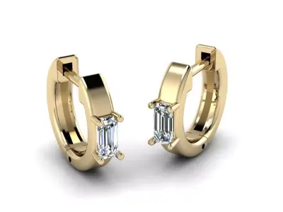 Jewelry Earrings 4x2 emerald 3D print model