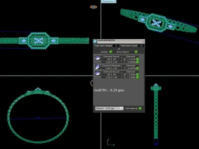 Diamond Bracelet Renders 3dm stl gem map 3D print model