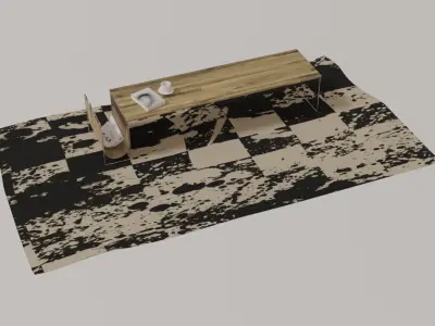 Game Ready Modern Table and carpet 3D model