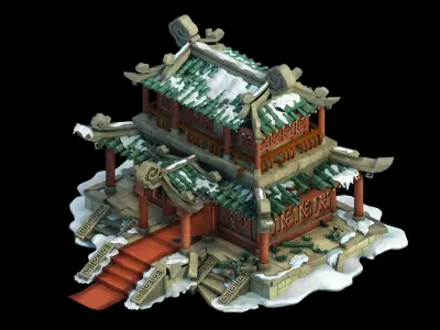 Game Kunlun Snow Mountain - Broken Building 03 3D model