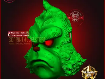 The Grinch Mask Christmas Cosplay Halloween Helmet 3D print model