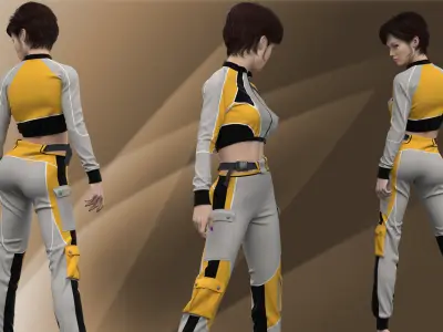 Female sport outfit   Model 2 3D model