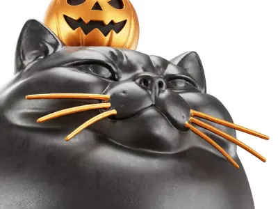 Jack o Lantern and the Black Cat 3D model