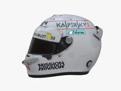 Vettel helmet 2019 Low-poly 3D model