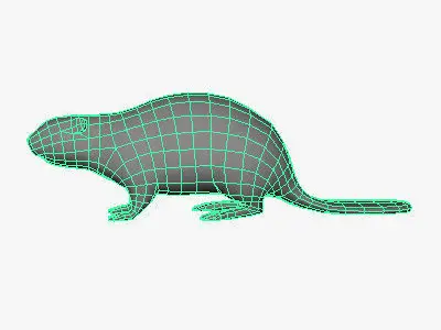 Low Poly Beaver Low-poly 3D model