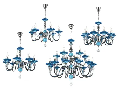 699064 Azzurro Osgona Collection of Murano Glass Lamps 3D Model Pack
