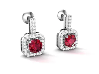 Women Solitaire Diamond Earring 3D print model