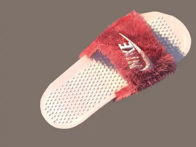 Slippers furry slipper Free 3D model