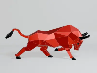 Polygonal Bull Low-poly 3D model