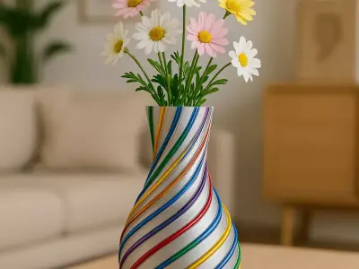 Colorful root vase 3D print model