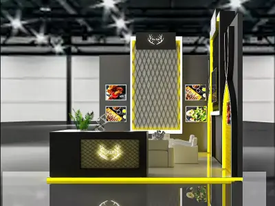 booth 6x4 2 side open  3D model