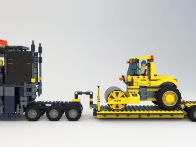 Lego Truck and Dozer with two drivers 3D model